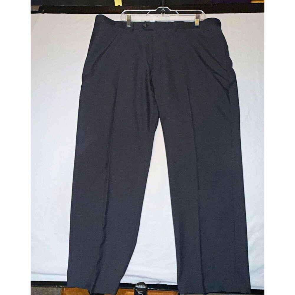Haggar Gray Classic Fit Dress Pants Big & Tall 42W Flat Front Straight Leg